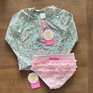 NWT 4T Ruffle Butts Two Piece Swim